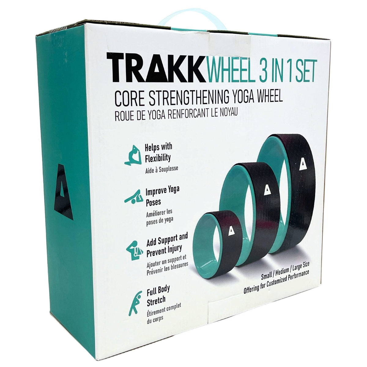 TRAKK 3-in-1 Yoga Wheels Set - Back Stretching & Core Strength (2-Pack)