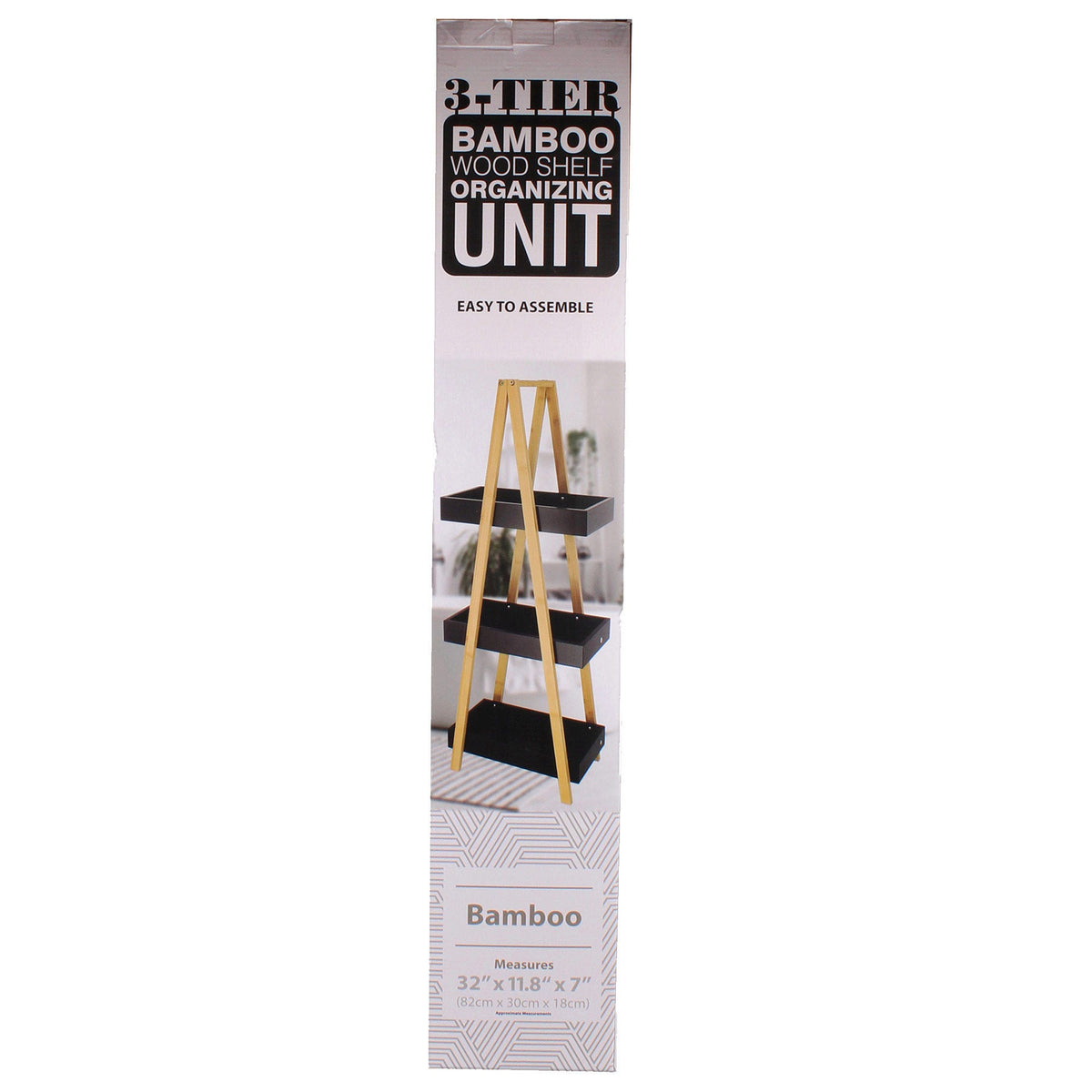 Bamboo 3-Tier Shelf Organizing Unit, 32 in Tall – Set of 2