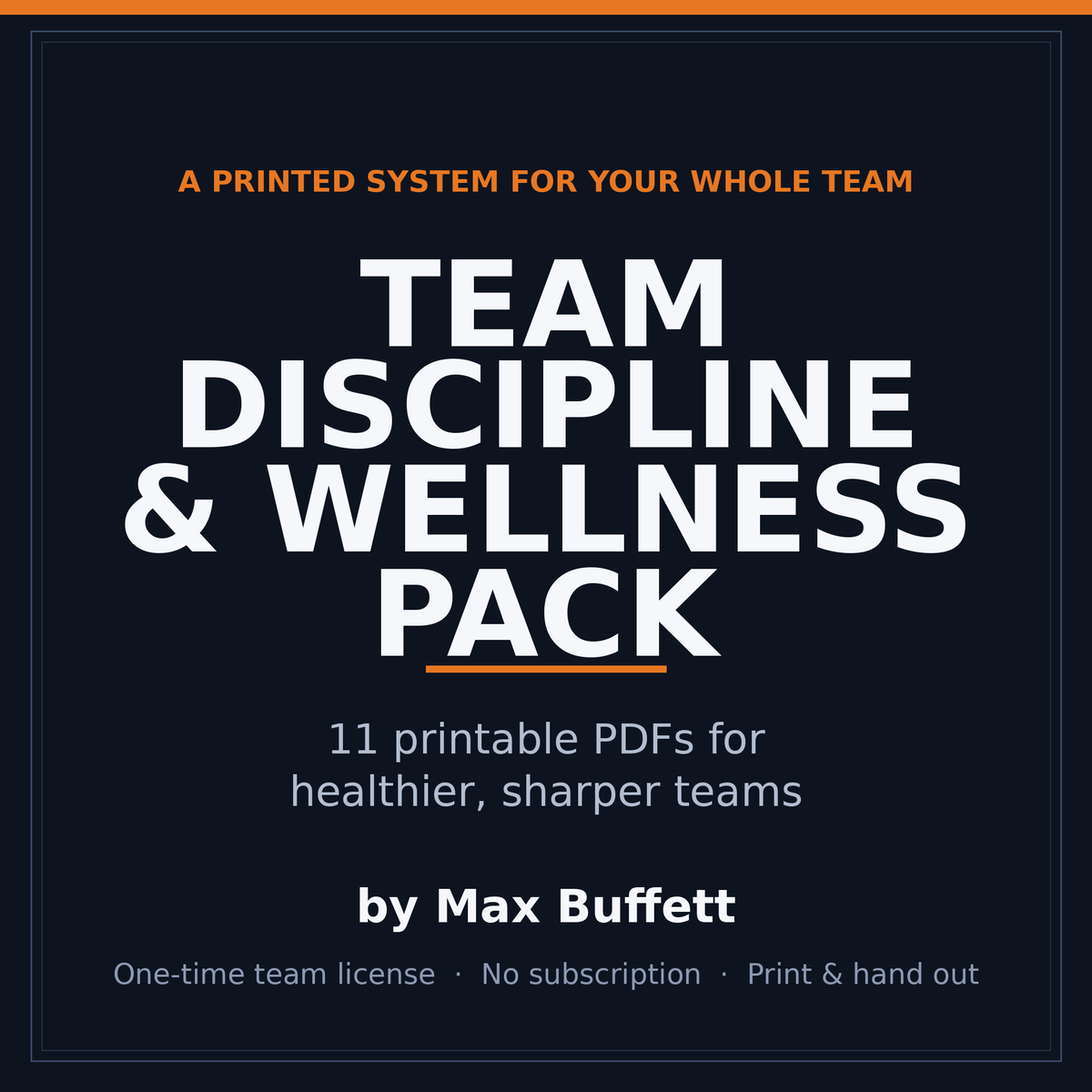 Team Discipline & Wellness Pack — 11 Printable PDFs for Companies: Habit Trackers, 5-Minute Movement Breaks, Team Challenge